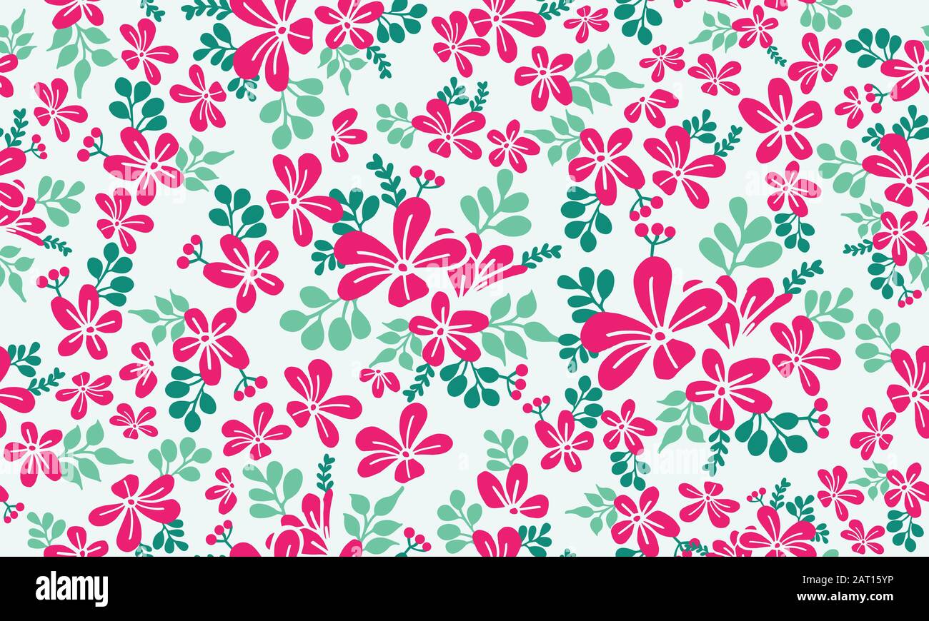 Seamless pink floral for valentine, with leaf and flower pattern ...