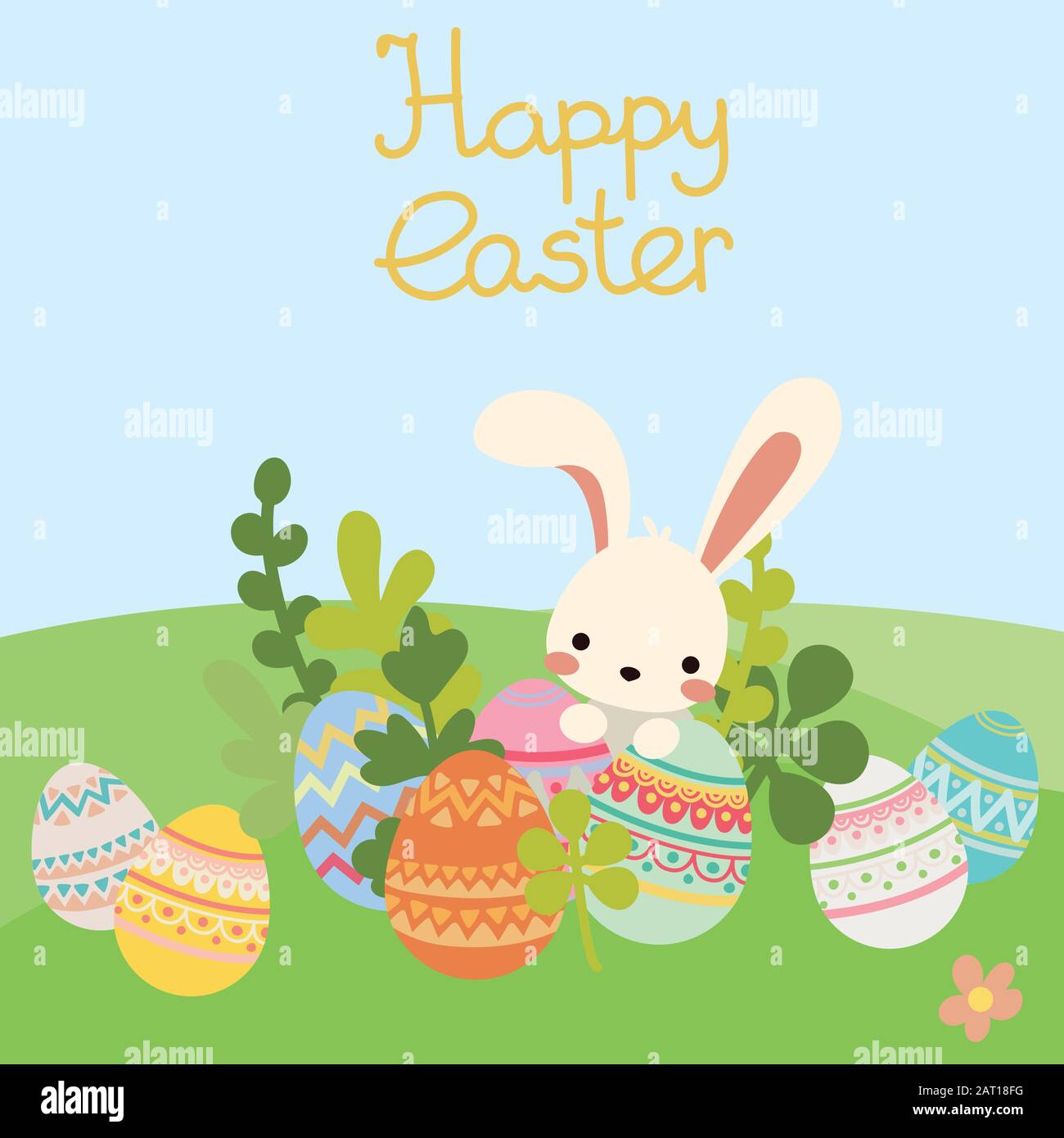 Landscape easter bunny egg vector hi-res stock photography and images ...