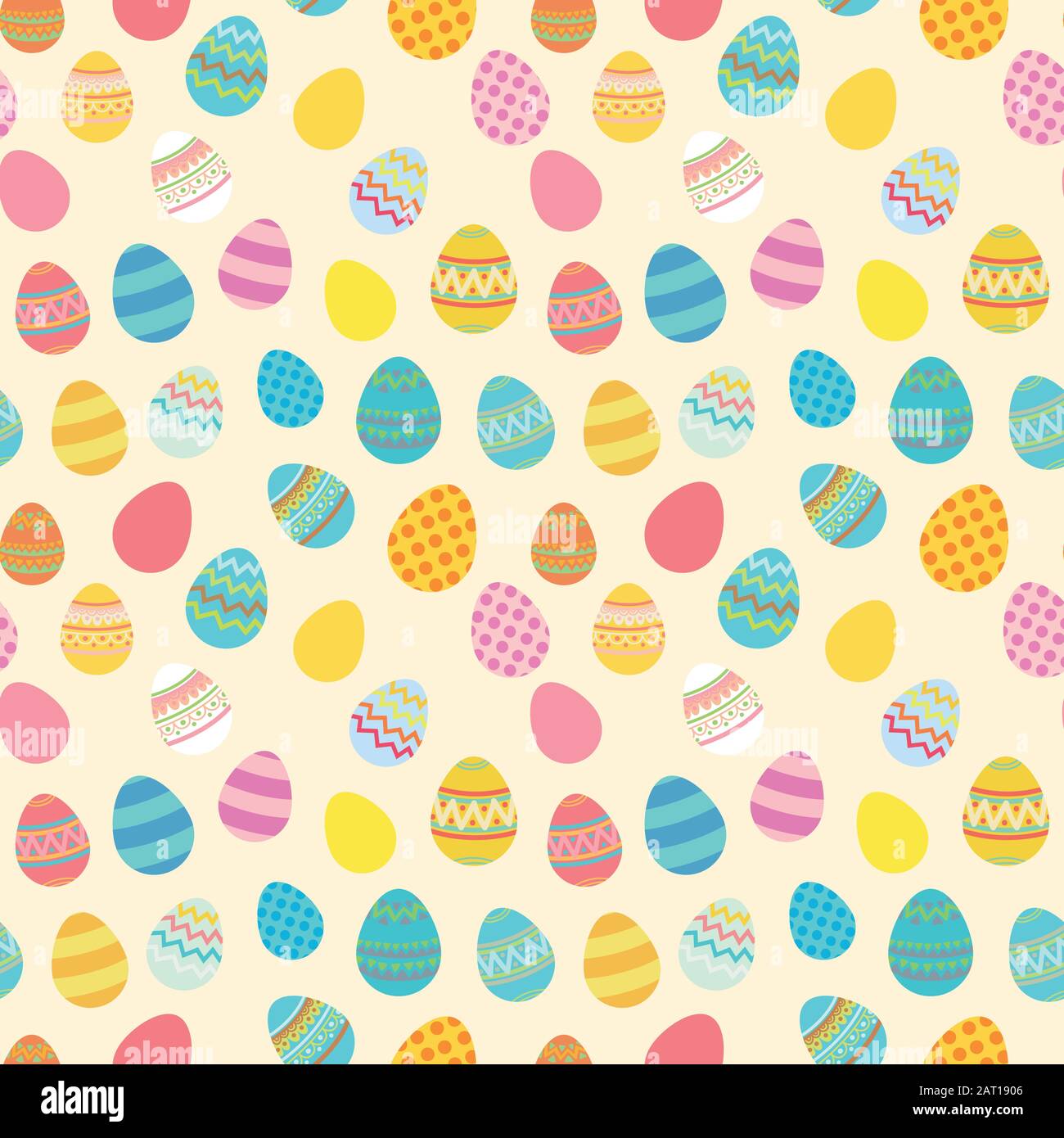 Vector cute easter colorful eggs seamless pattern Stock Vector