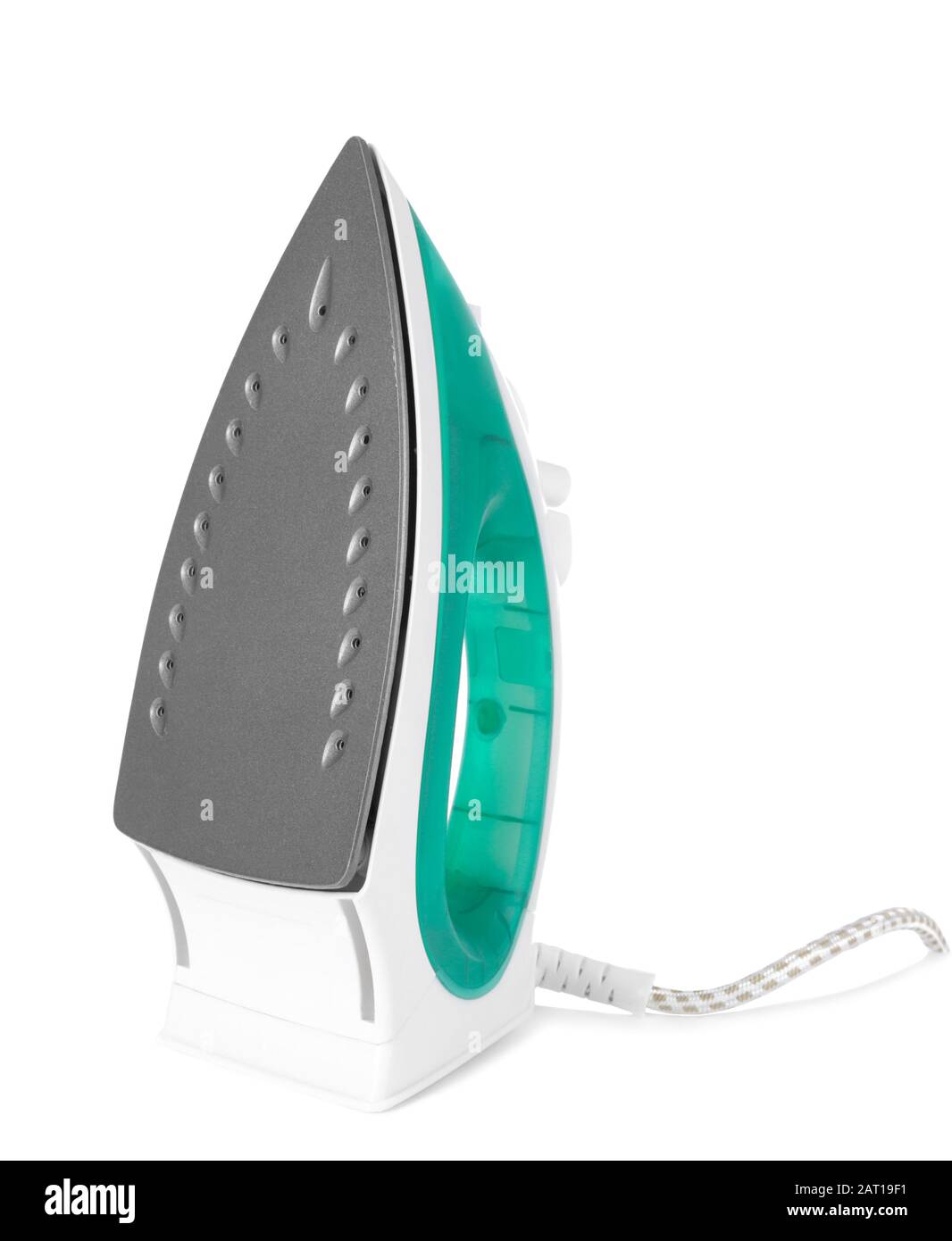 Electric iron on white background Stock Photo Alamy
