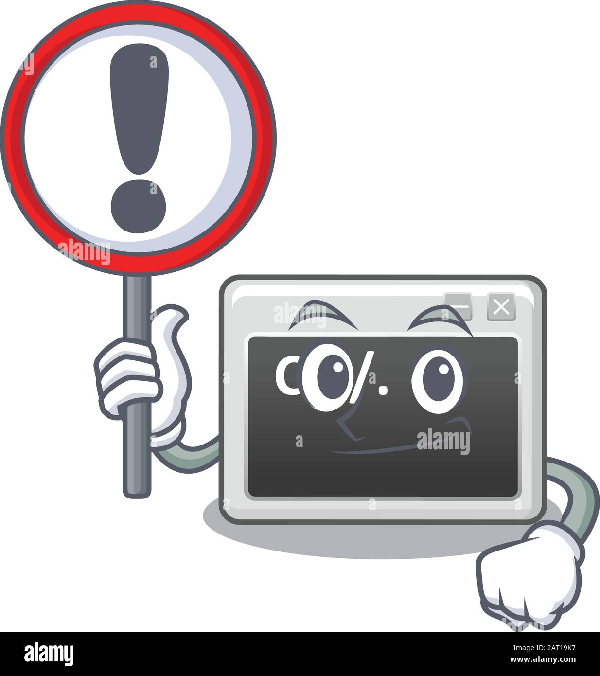 cool and funny command window raised up a Sign Stock Vector