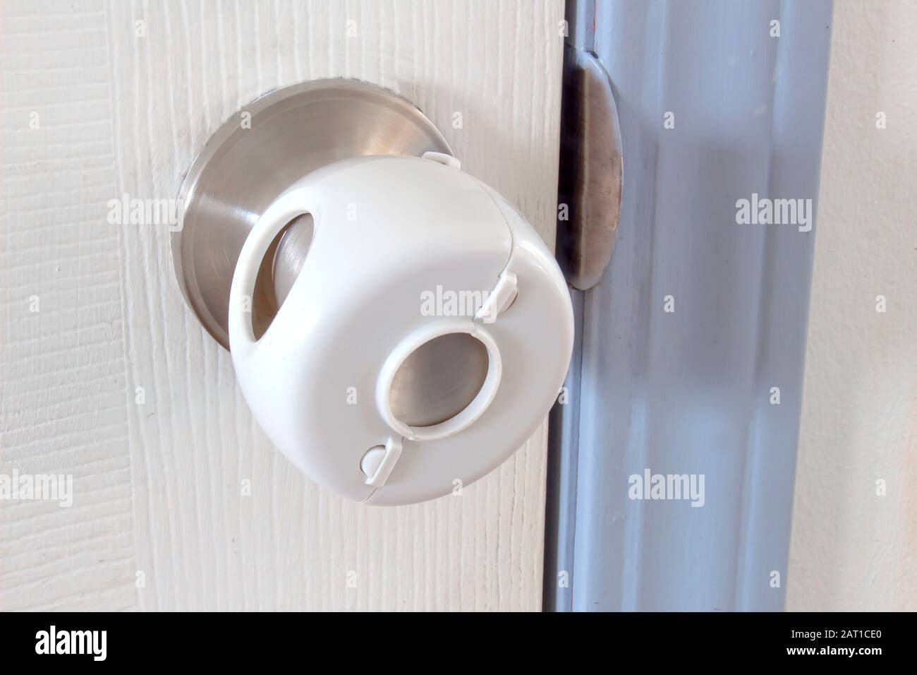 Child Proof Door Knob Covers Over Doorknob Stock Photo 341780488