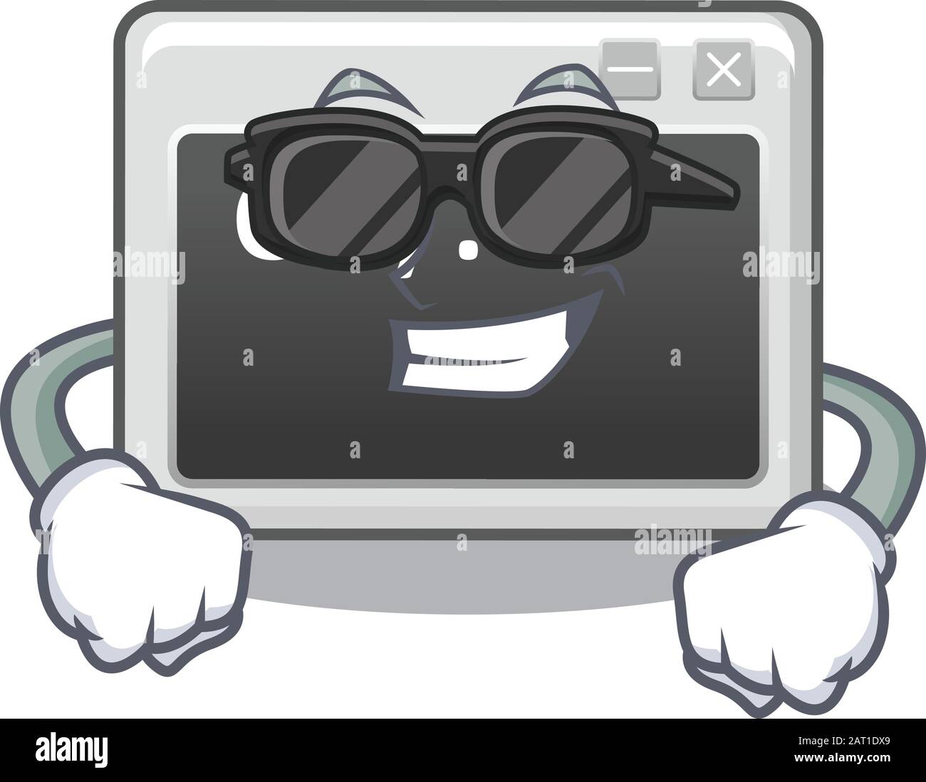 Super cool command window character wearing black glasses Stock Vector
