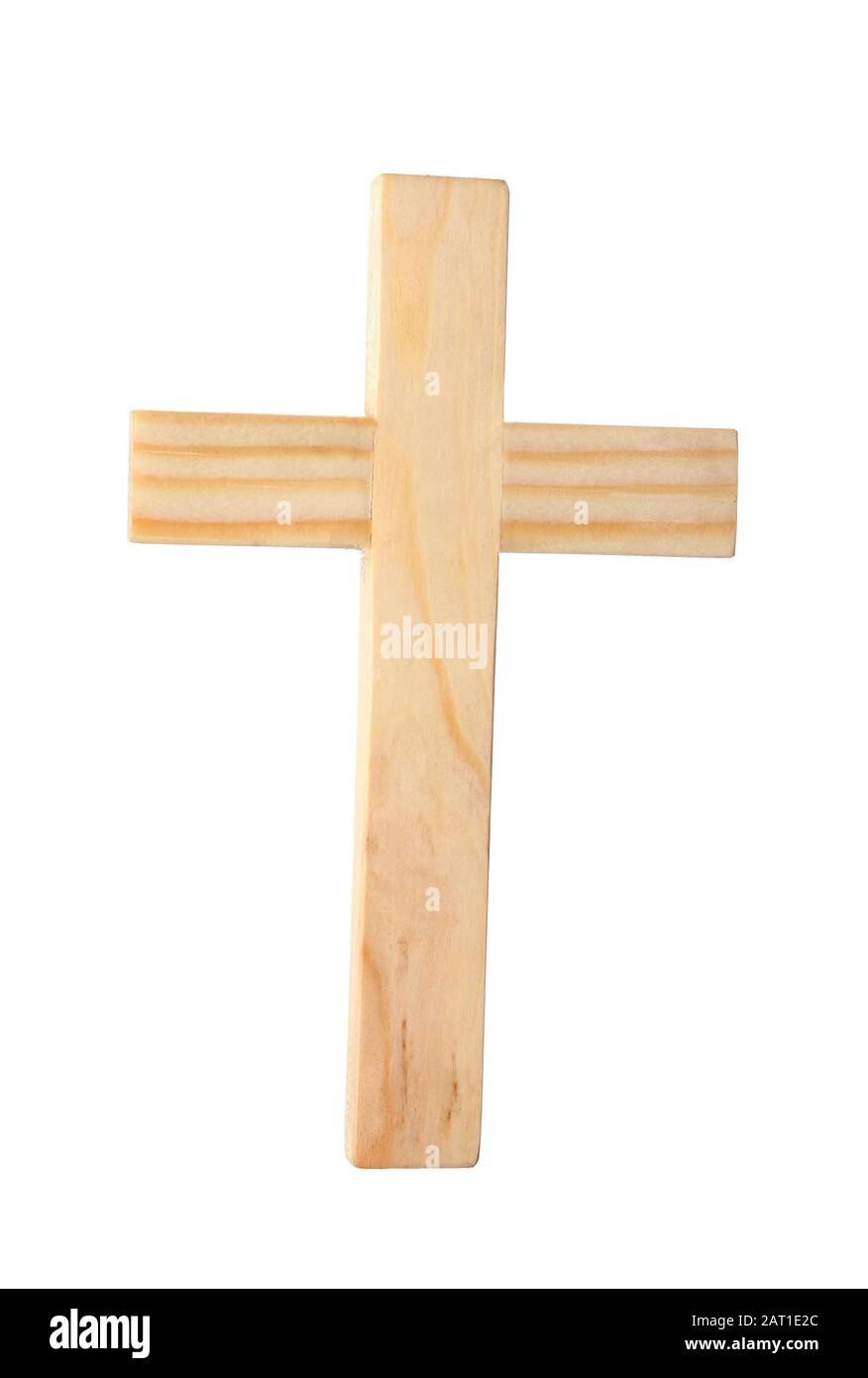 Wooden cemetery cross on white background Stock Photo - Alamy