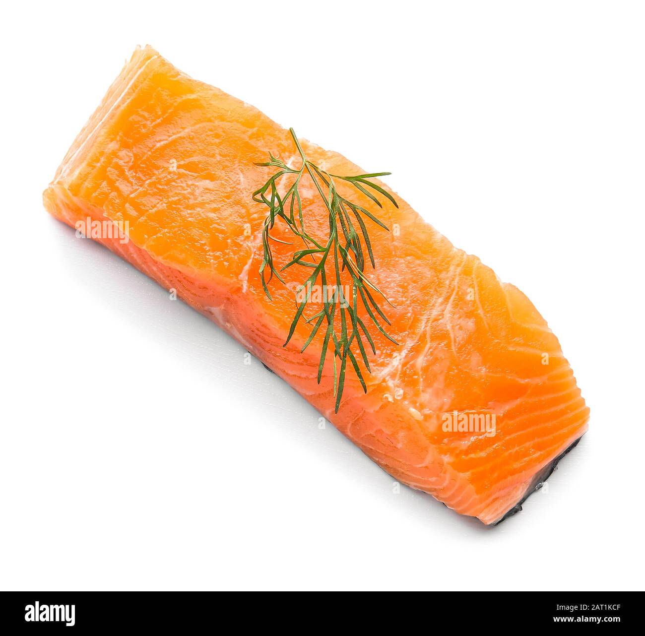 Raw salmon fillet on white background Stock Photo - Alamy