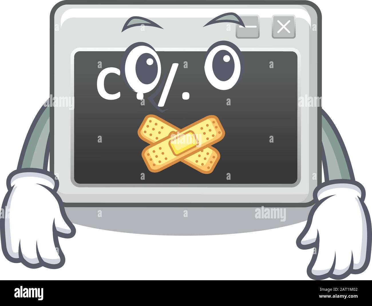 a silent gesture of command window mascot cartoon character design ...