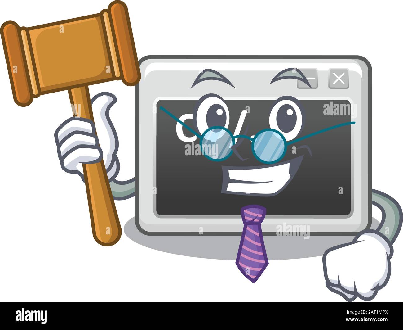 Smart Judge command window in mascot cartoon character style Stock ...
