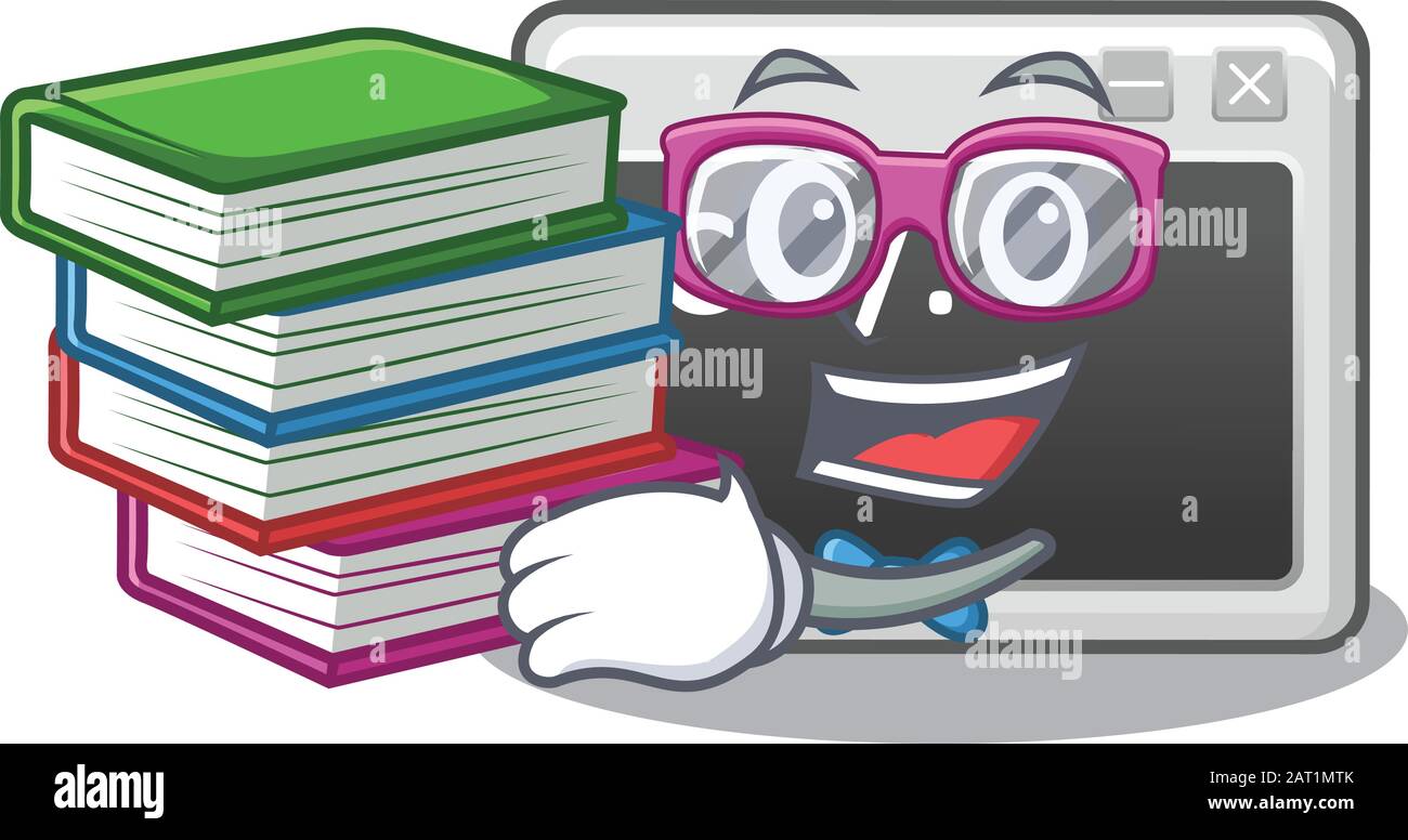 Cool and clever Student command window mascot cartoon with book Stock ...