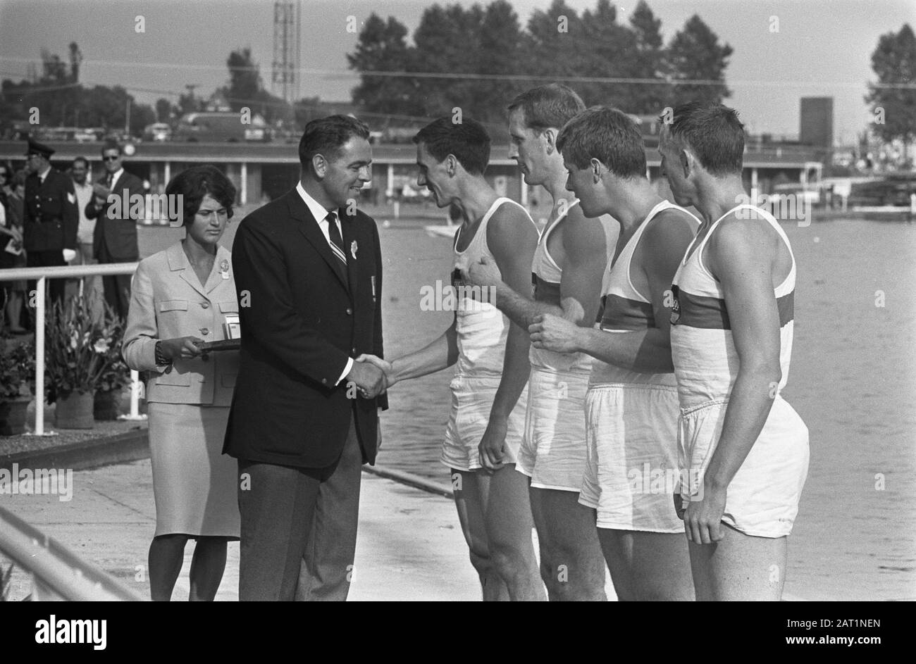 European rowing championships Bosbaan, German four without (ceremony