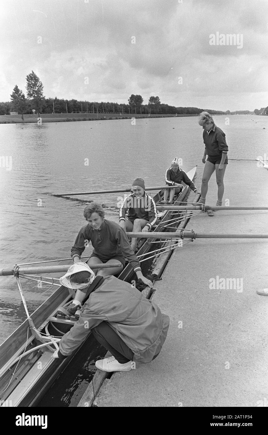 Four ladies rowing Black and White Stock Photos & Images - Alamy