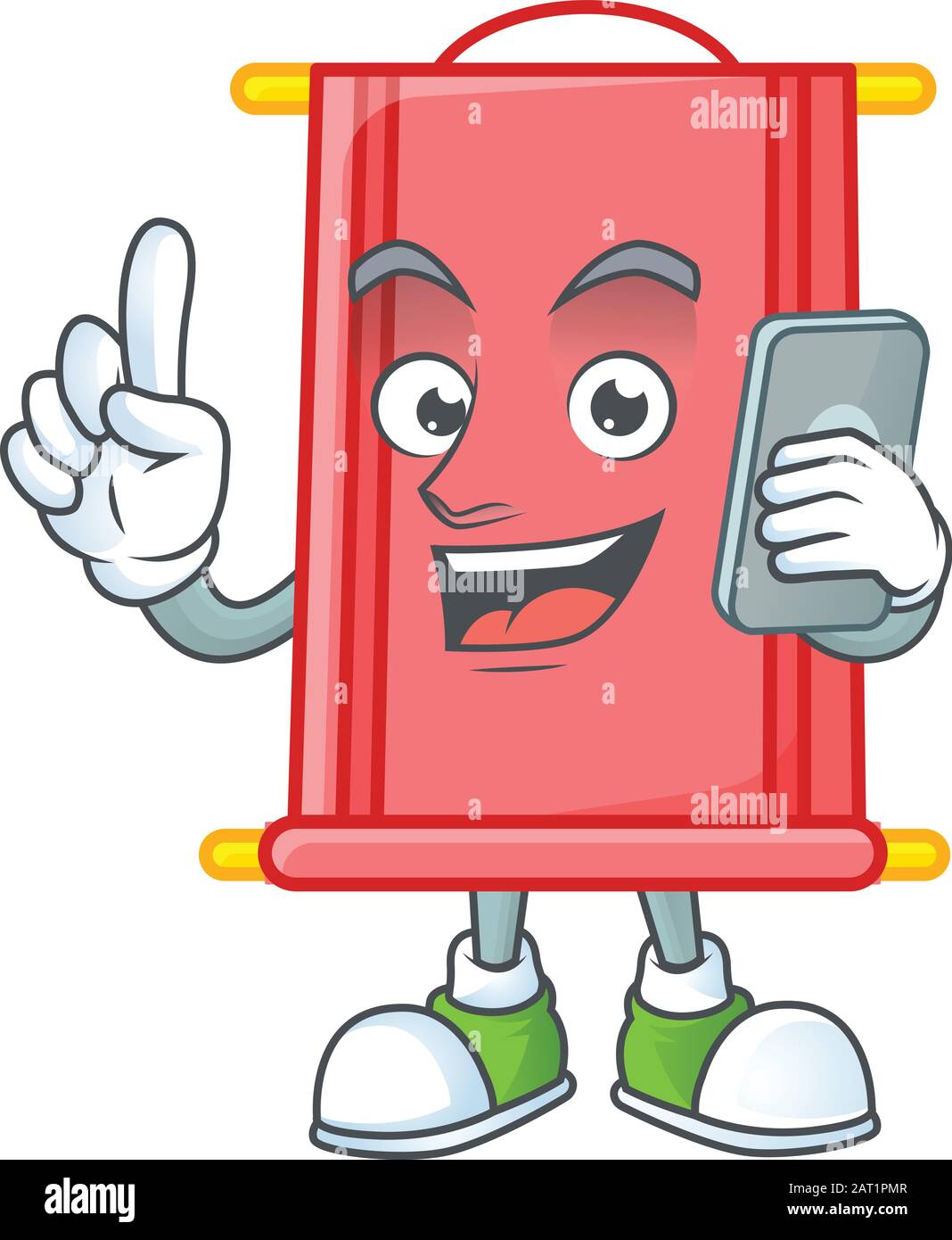 Cute design of chinese red scroll speaking on the phone Stock Vector ...