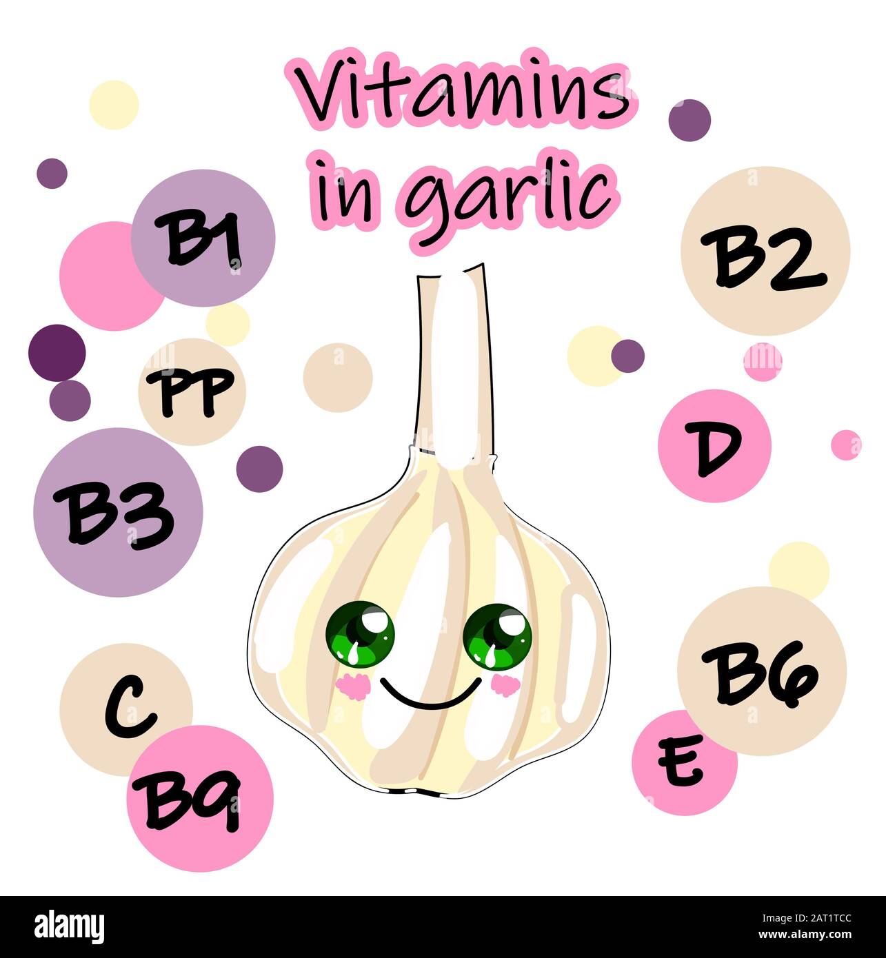 Fresh garlic isolated on white background. Hand drawn sketch garlic group with black pepper. Fresh farm food vector illustration. Farm vegetables Stock Vector