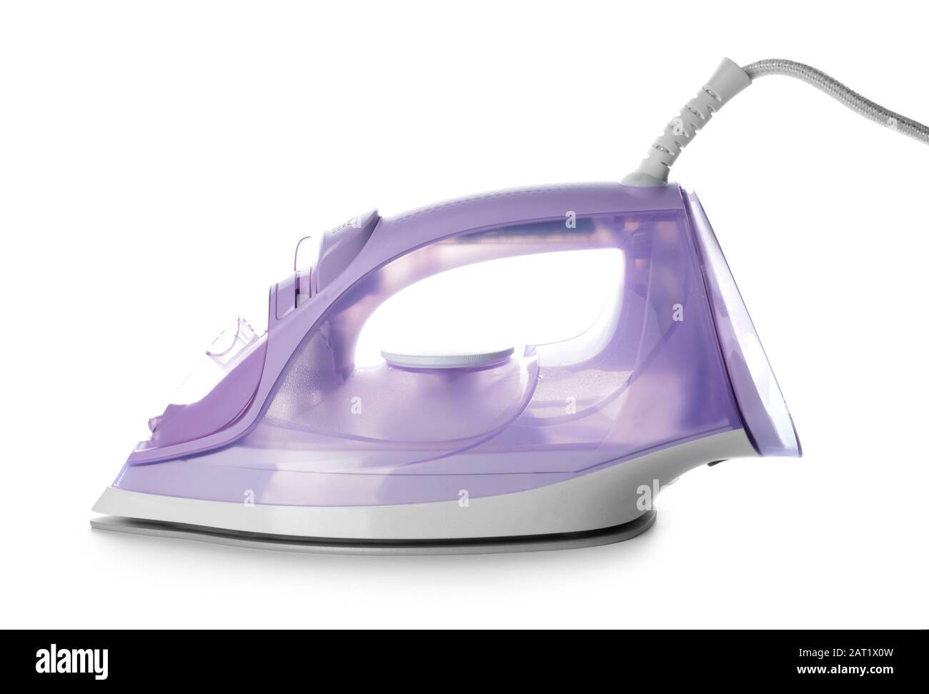 Electric iron on white background Stock Photo Alamy