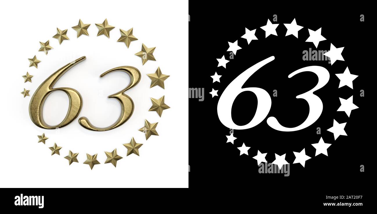 Number 63 (number sixty-three) Anniversary celebration design with a ...