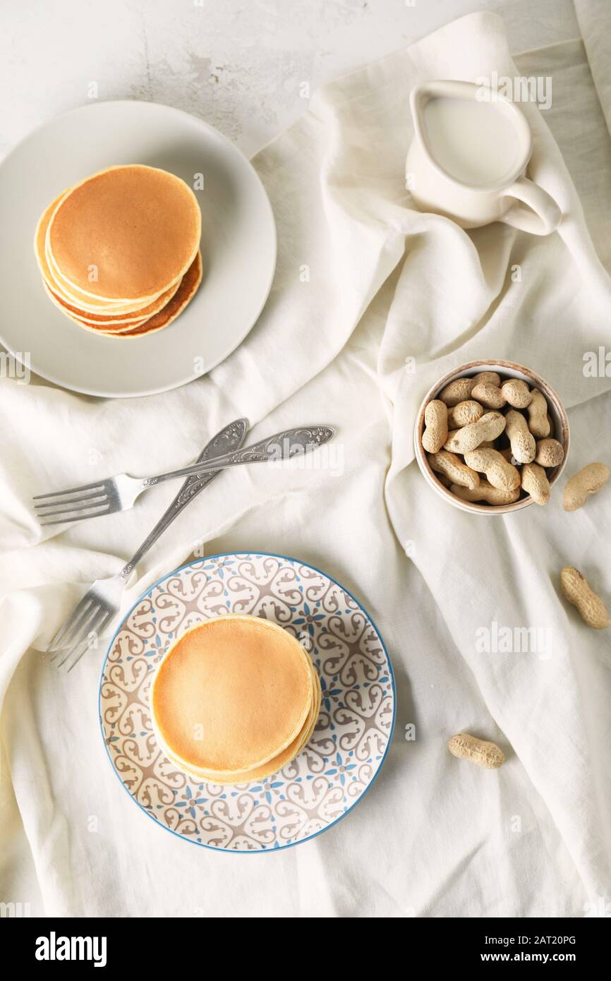 Flat lay composition pancakes hi-res stock photography and images - Alamy