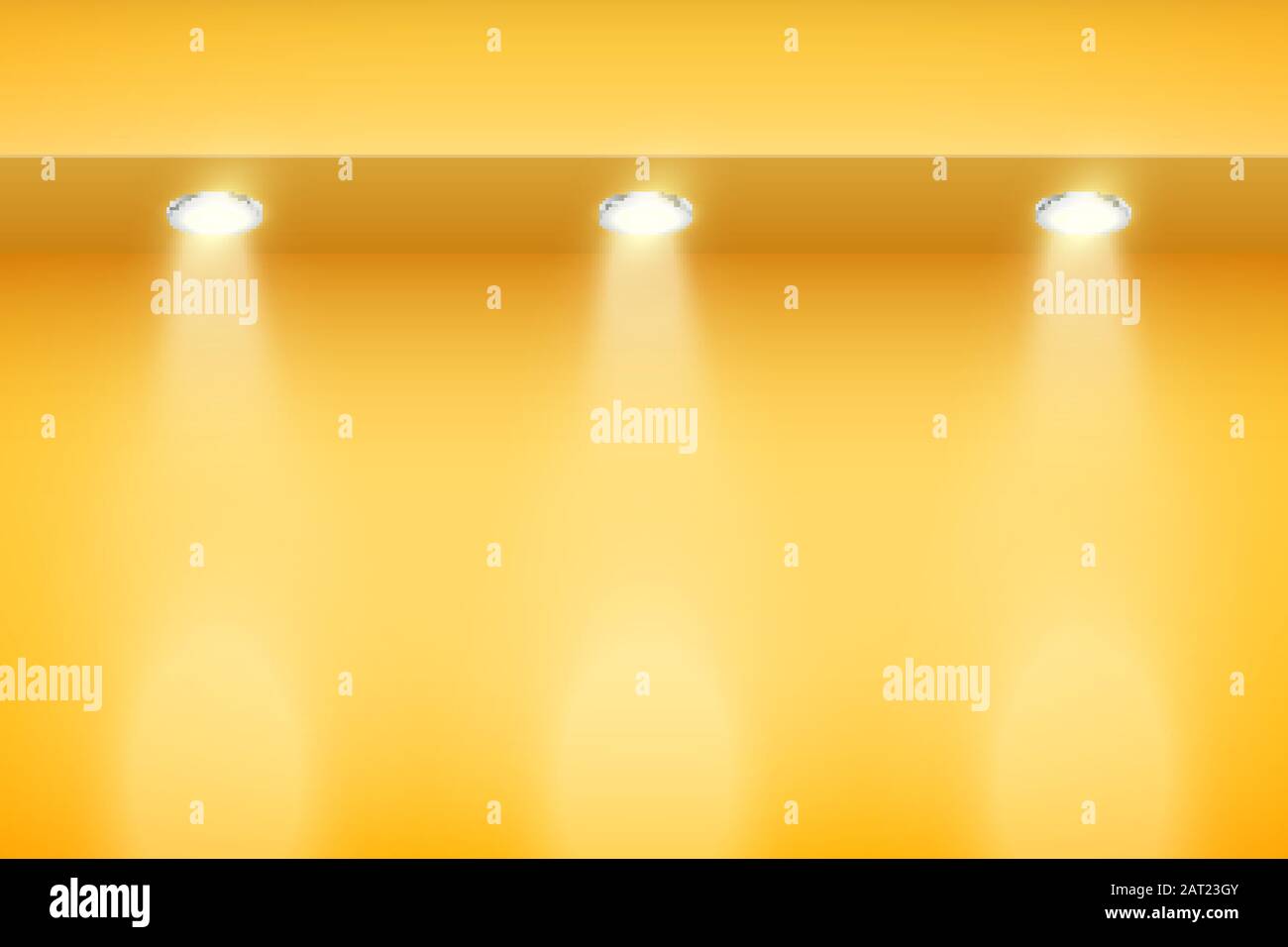 The border on yellow wall with spotlights Stock Vector Image & Art Alamy