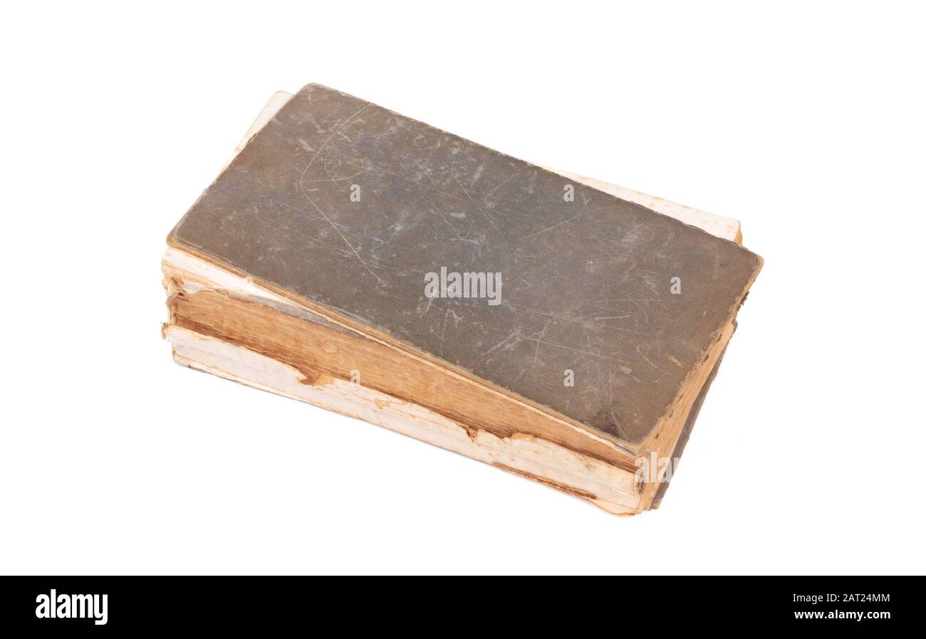 Old book isolated on a white background Stock Photo - Alamy