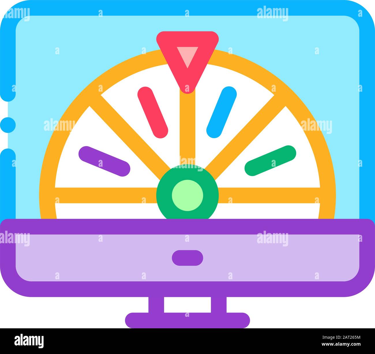 Roulette in Computer Icon Vector Outline Illustration Stock Vector