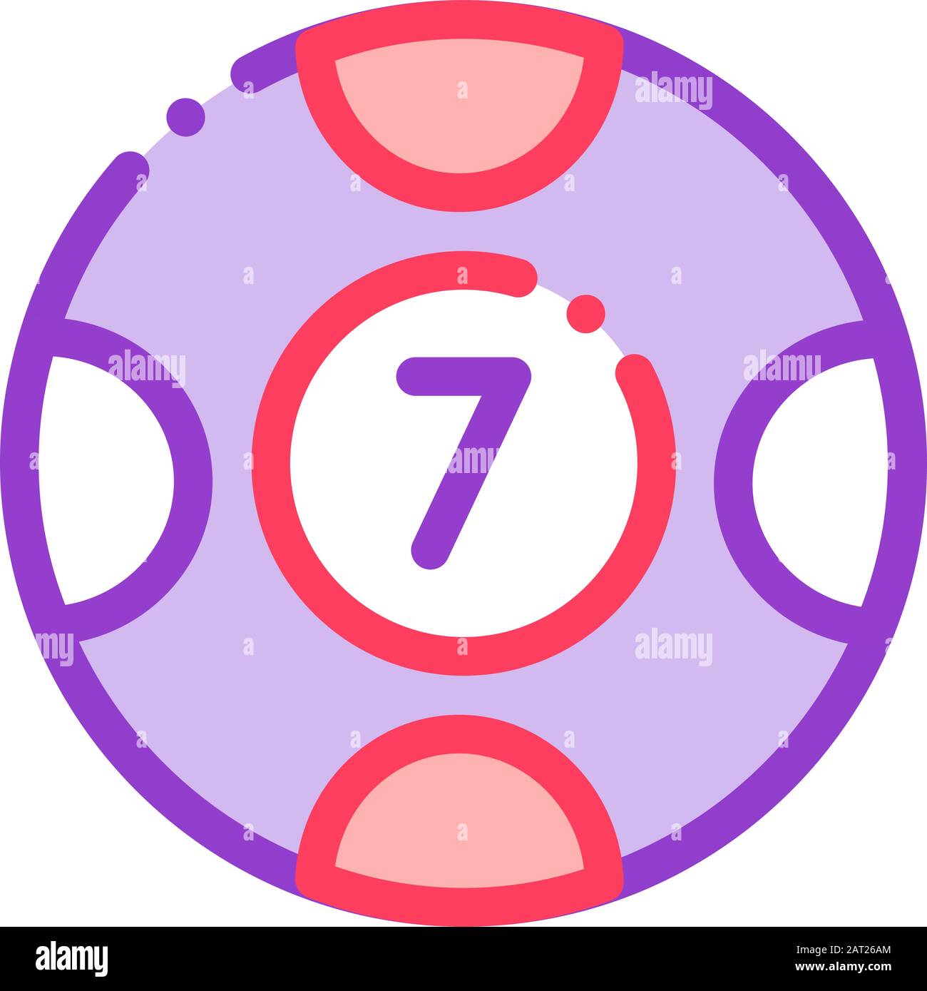 Ball with Number Icon Vector Outline Illustration Stock Vector Image ...