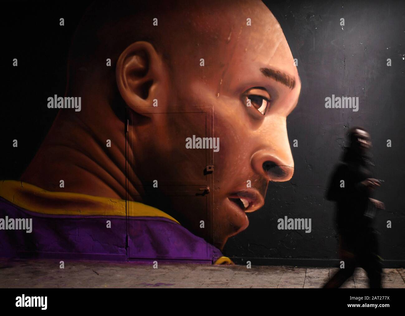 Naples, Italy. 29th Jan 2020. A mural of the former NBA star Kobe Bryant, painted after death, on the wall of the Naples Metro 29/01/2020, Naples, Italy Credit: Independent Photo Agency Srl/Alamy Live News Stock Photo