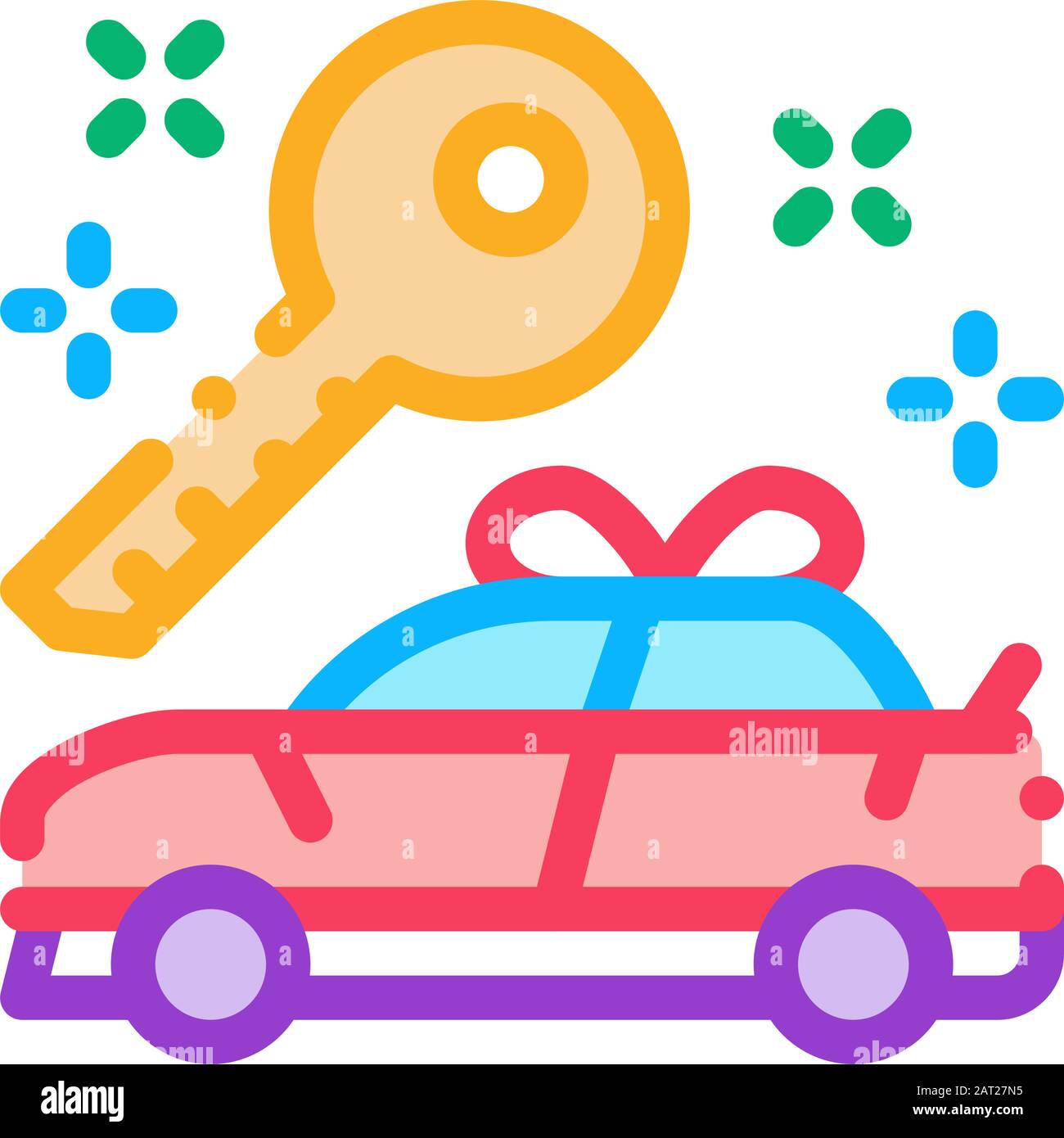 Gift Car Icon Vector Outline Illustration Stock Vector Image & Art - Alamy