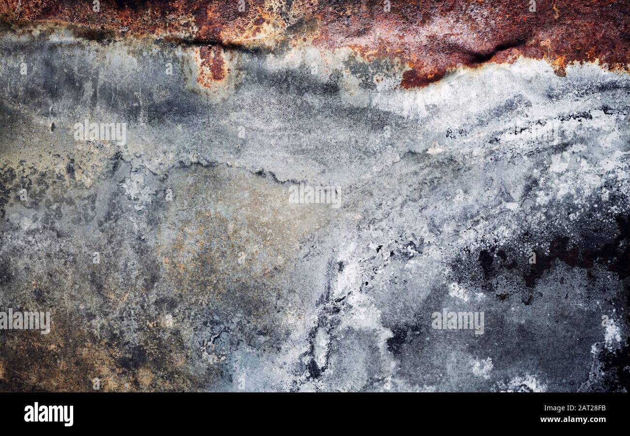 Rusty sheet surface, abstract grunge background or texture. Stock Photo