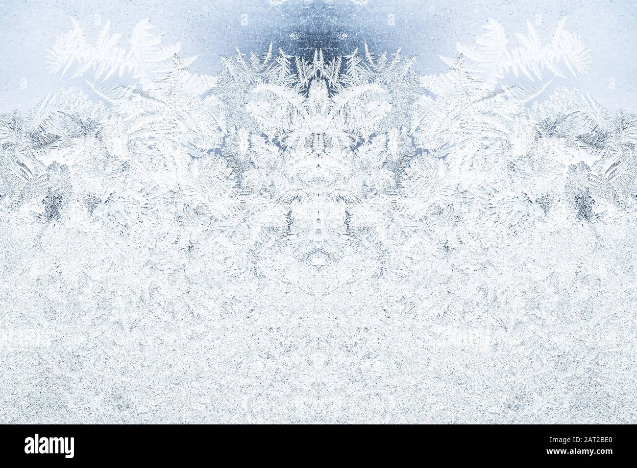 Frosty natural pattern on winter window, glass and Painting effect ...