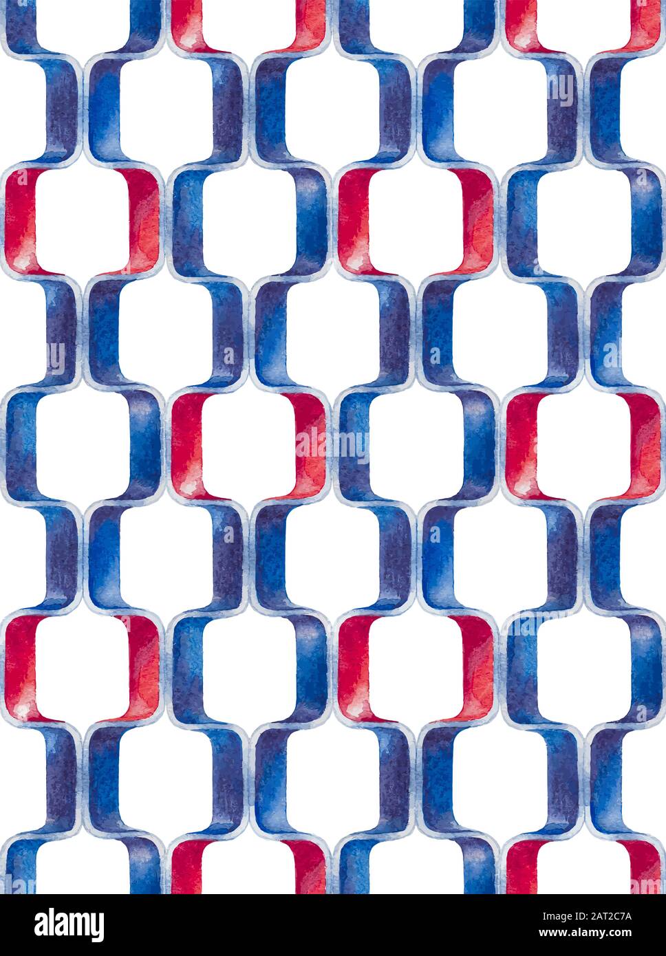 Vector blue watercolor abstract seamless pattern Stock Vector