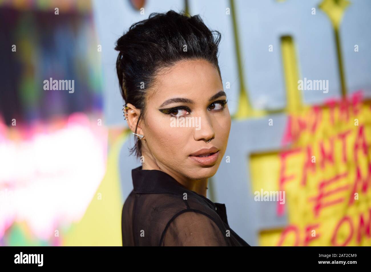 Jurnee Smollett-Bell attending the world premiere of Birds of Prey and the Fantabulous Emancipation of One Harley Quinn, held at the BFI IMAX, London. Stock Photo