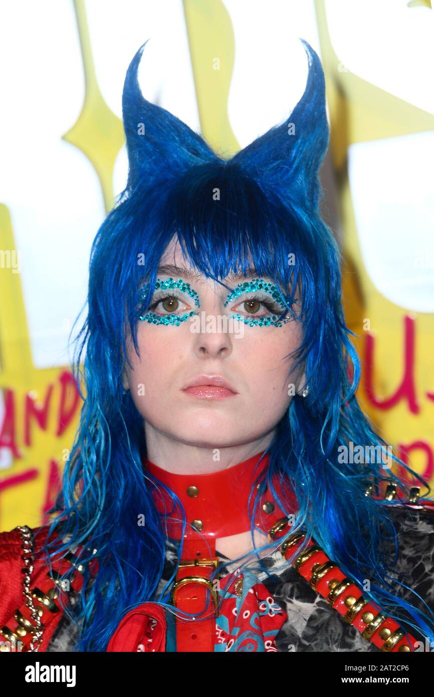 Ashnikko attending the world premiere of Birds of Prey and the Fantabulous Emancipation of One Harley Quinn, held at the BFI IMAX, London. Stock Photo