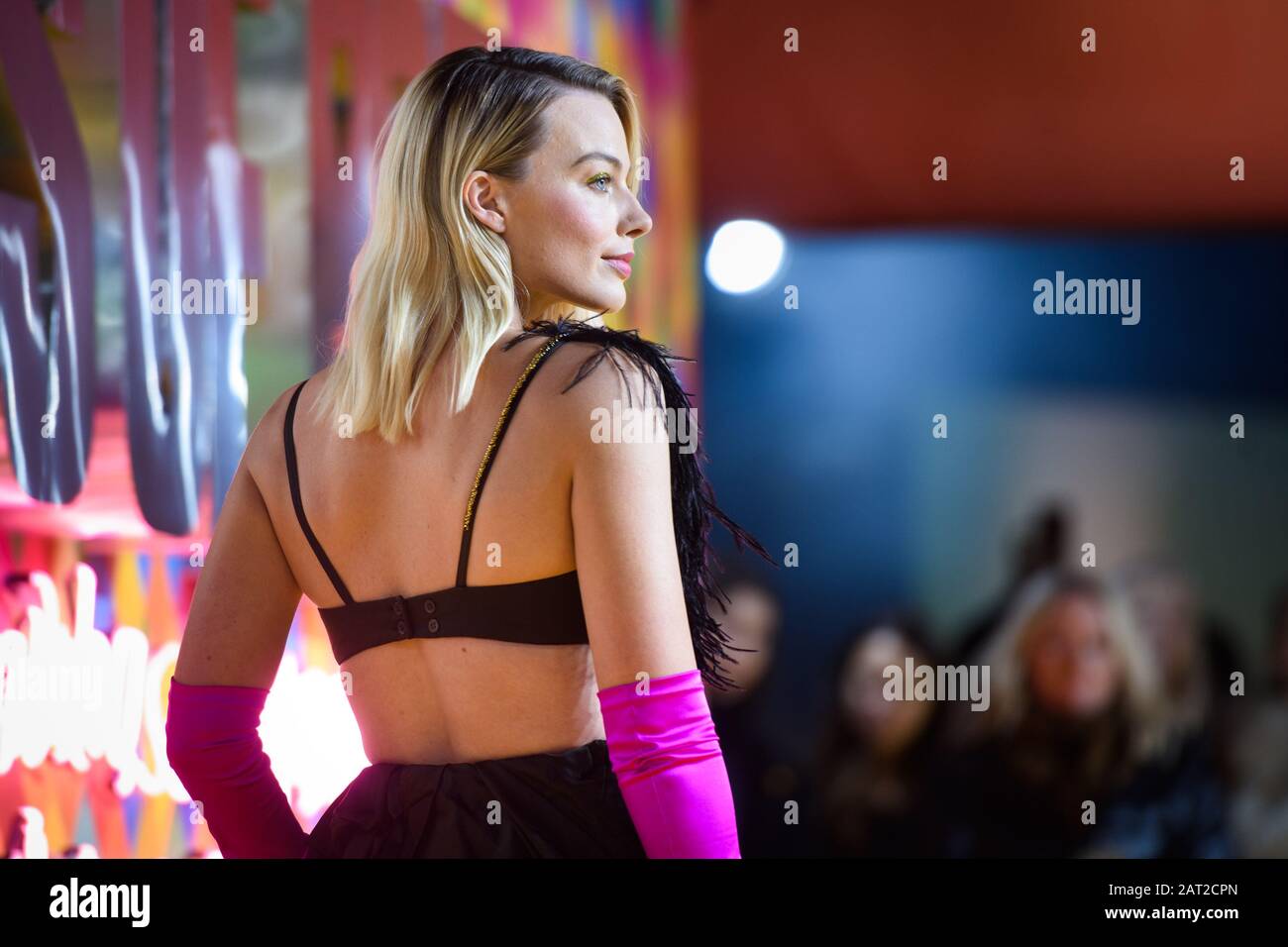 Margot Robbie attending the world premiere of Birds of Prey and the Fantabulous Emancipation of One Harley Quinn, held at the BFI IMAX, London. Stock Photo