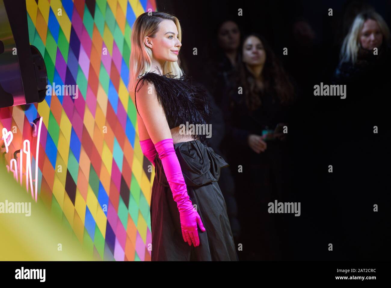 Margot Robbie attending the world premiere of Birds of Prey and the Fantabulous Emancipation of One Harley Quinn, held at the BFI IMAX, London. Stock Photo