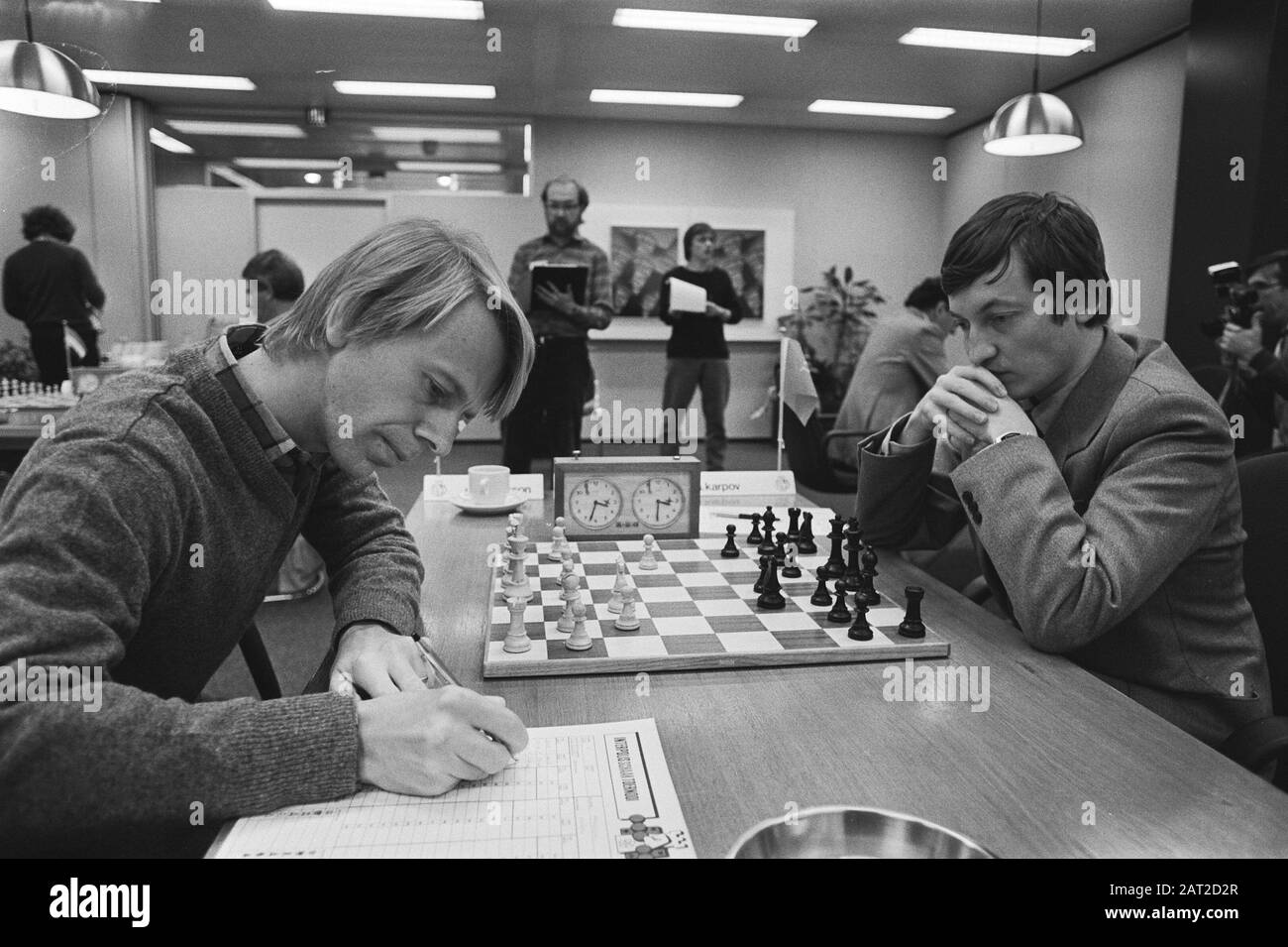 World chess champion Anatoly Karpov left with his wife Irina right and son  Anatoly center at home Stock Photo - Alamy