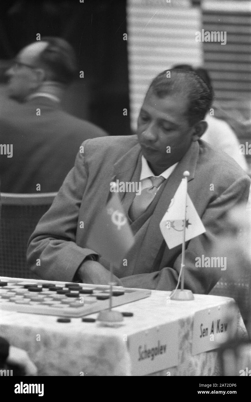 World Championship draughts in Amsterdam, the Surinamer Sen A Kaw;  World Championship draughts in Amsterdam, the Surinamer Sen A Kaw; Stock Photo
