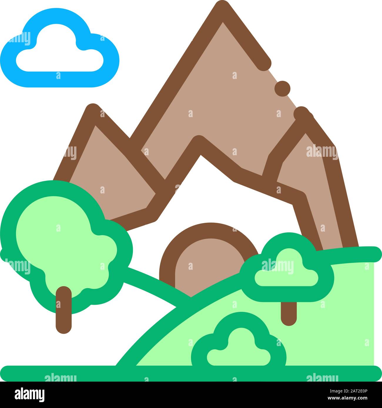 Mountain Landscape Icon Vector Outline Illustration Stock Vector Image ...