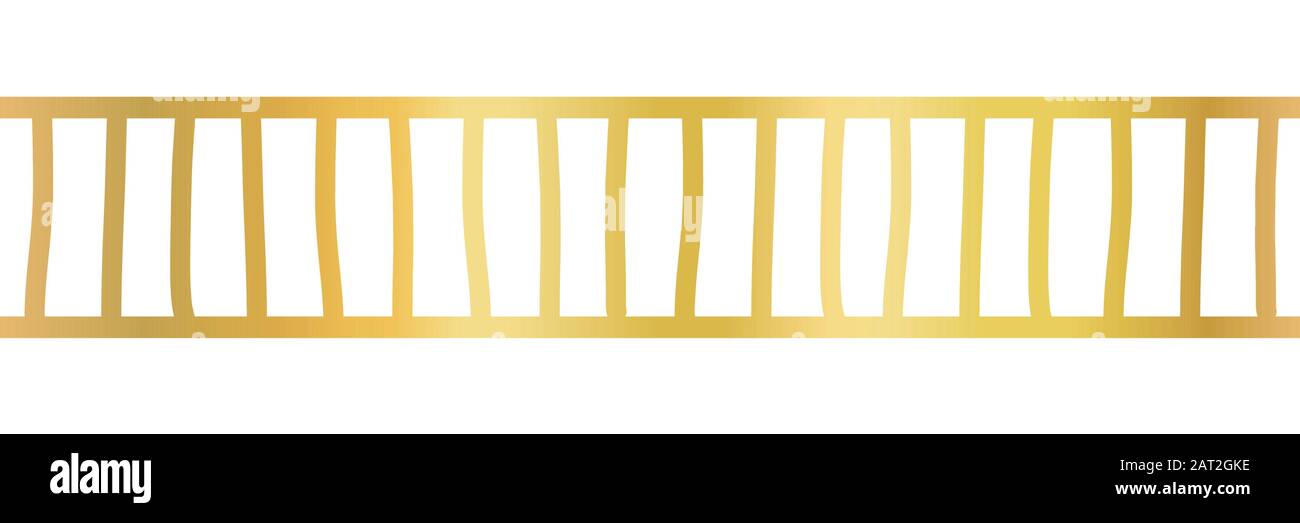 Seamless horizontal gold foil border. Vector pattern with stripes ...