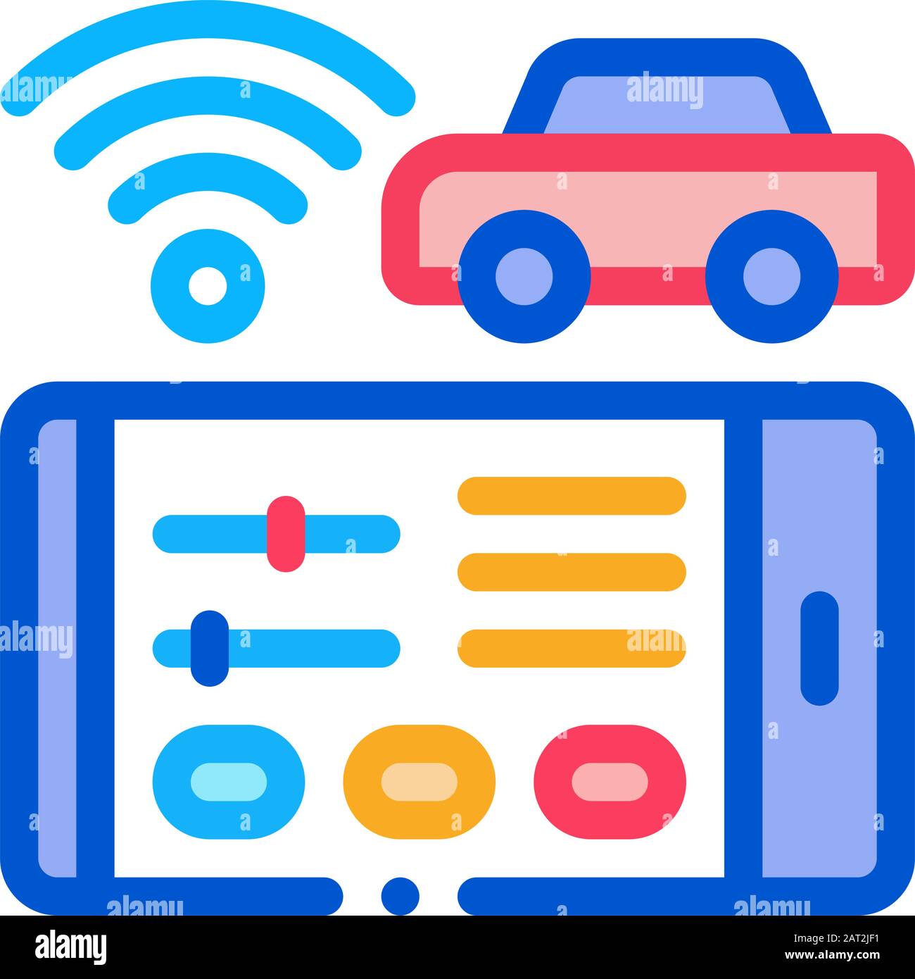 Geolocation Machines via Wi-Fi Icon Vector Outline Illustration Stock ...