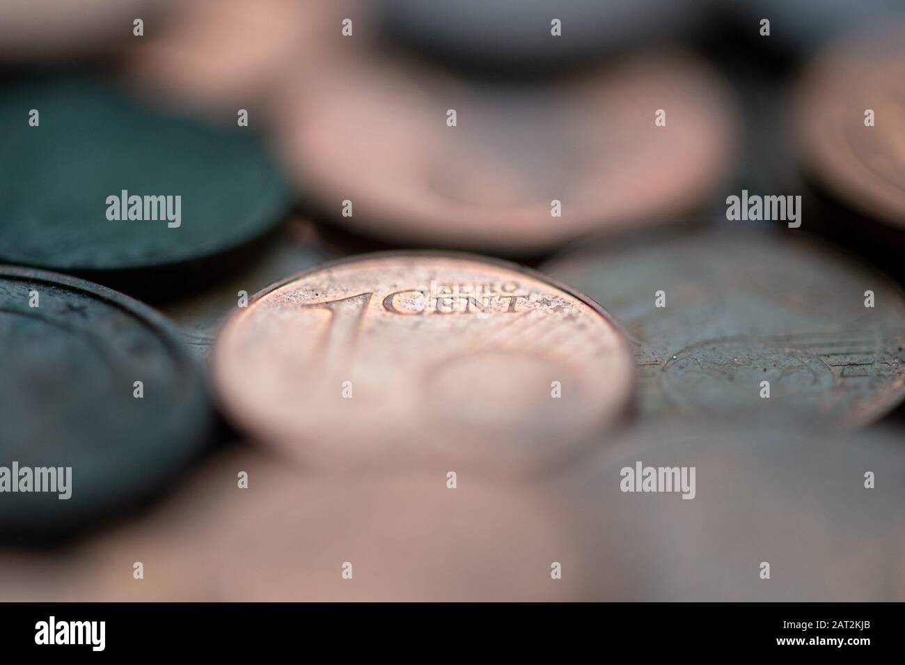 Magdeburg, Germany. 29th Jan, 2020. Euro cent coins lie on top of each other on a table. Credit: Klaus-Dietmar Gabbert/dpa-Zentralbild/ZB/dpa/Alamy Live News Stock Photo