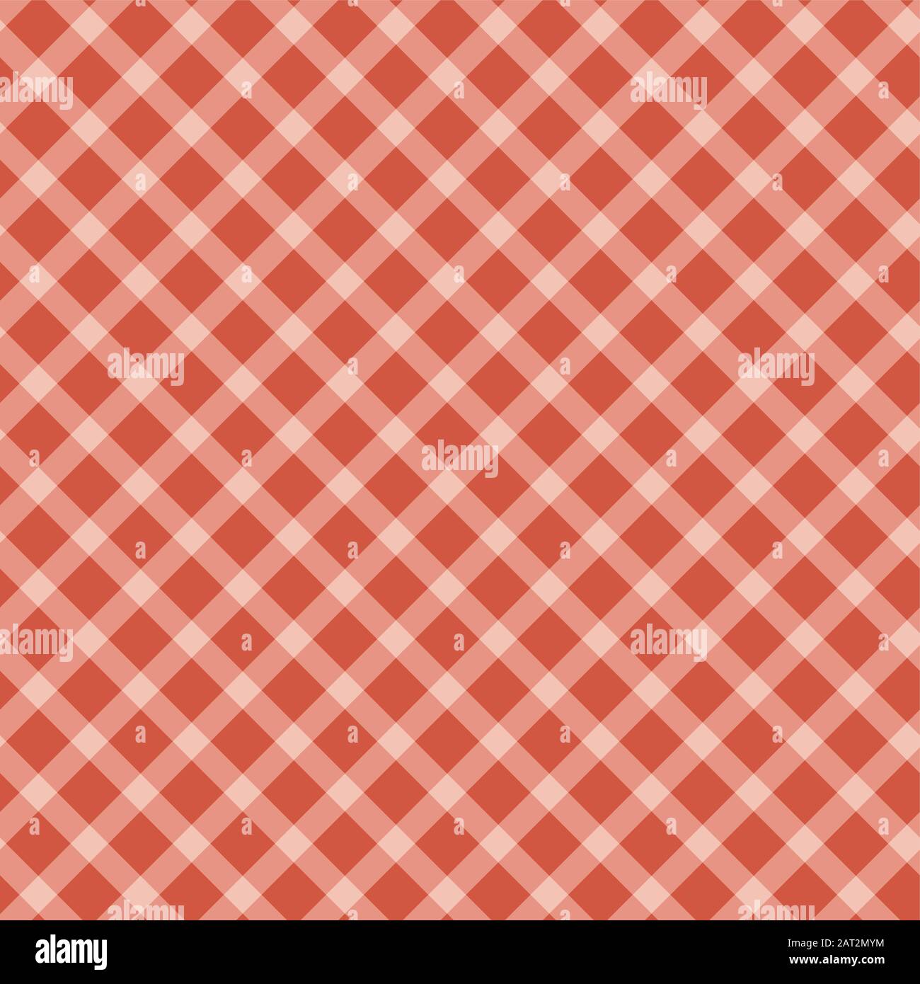 seamless red colored checkered table cloth background Stock Vector