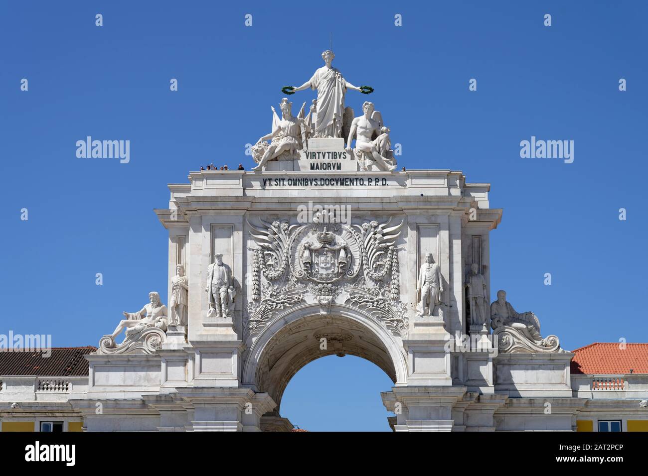 Arc de Triomphe Arco da Rua Augusta, Praca do Comercio, Baixa, Lisbon, Portugal Stock Photo