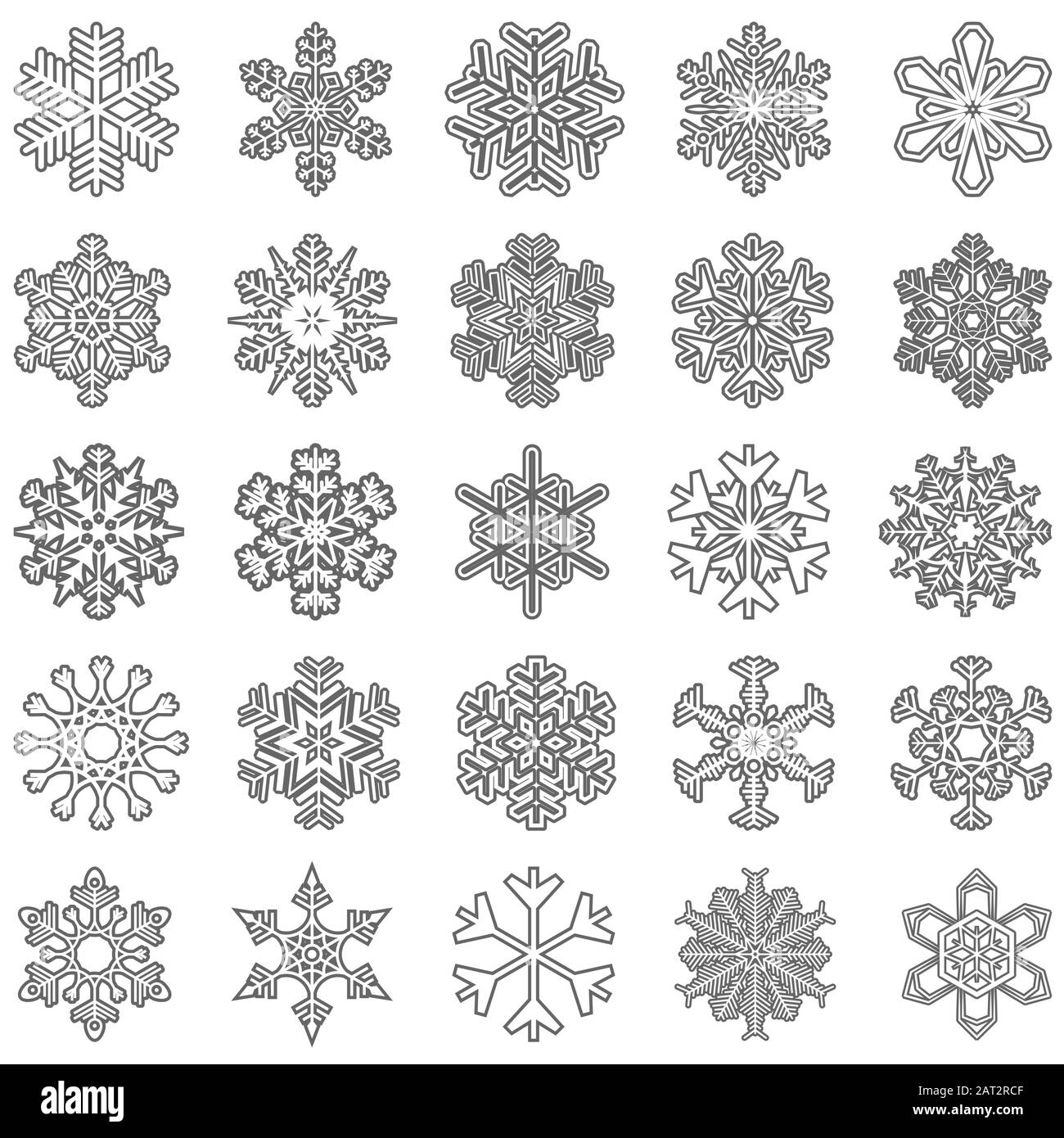 collection of different abstract snow flakes for christmas and winter time Stock Vector