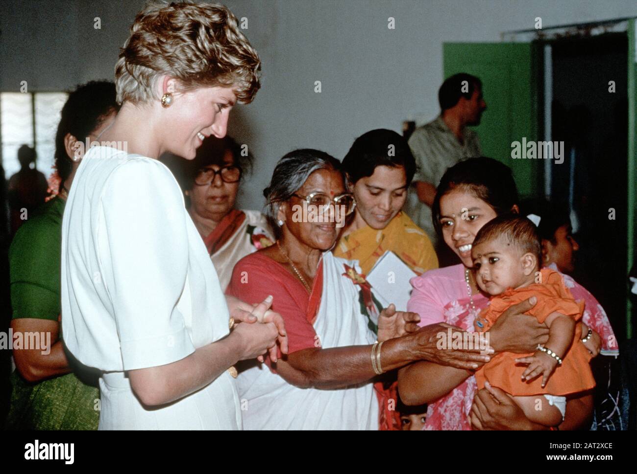 HRH Princess Diana visits Calcutta, India Stock Photo