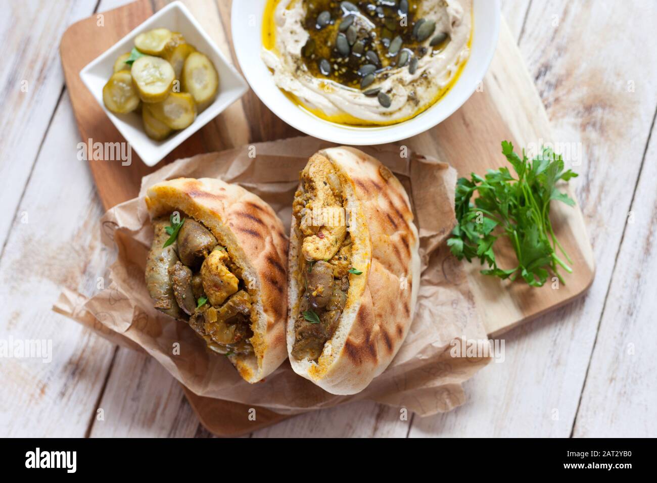 Jerusalem mixed grill or Meorav Yerushalmi. Grilled meat dish. It