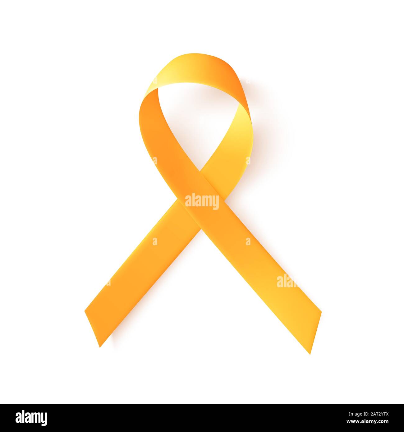 Realistic gold ribbon. World childhood cancer symbol 15th of february,  vector illustration. Template for poster for cancer awareness month in  september Stock Vector Image & Art - Alamy