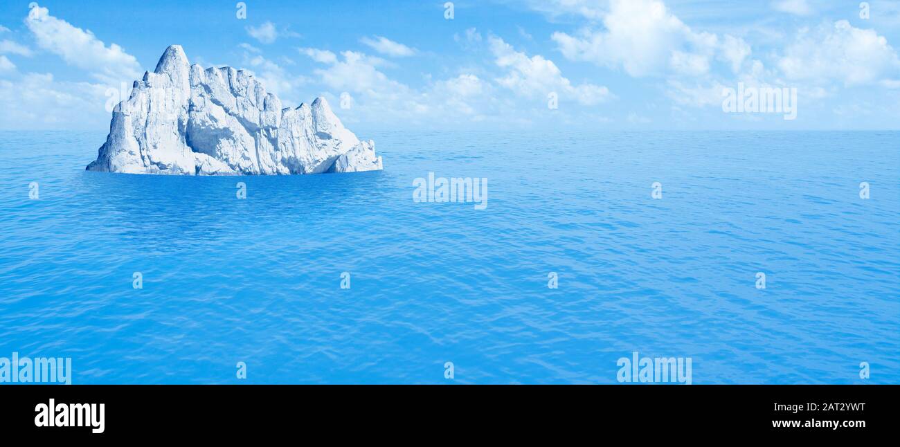 Iceberg in ocean as hidden threat or danger concept Stock Photo