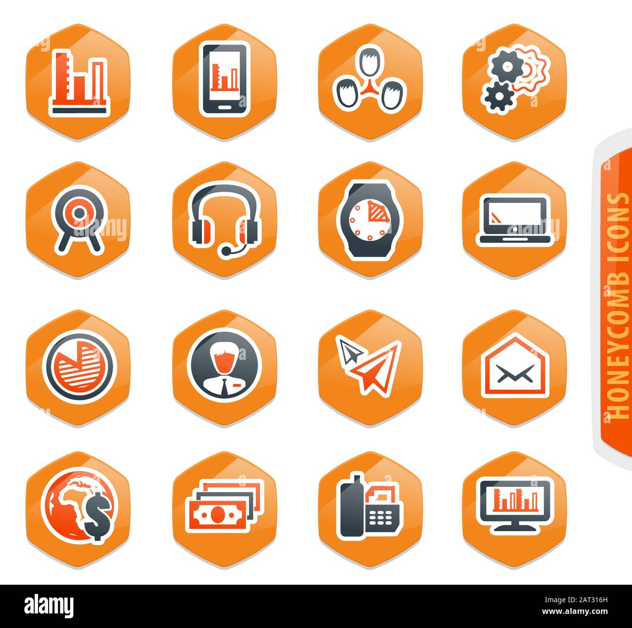 Business management and human resources icons set Stock Vector