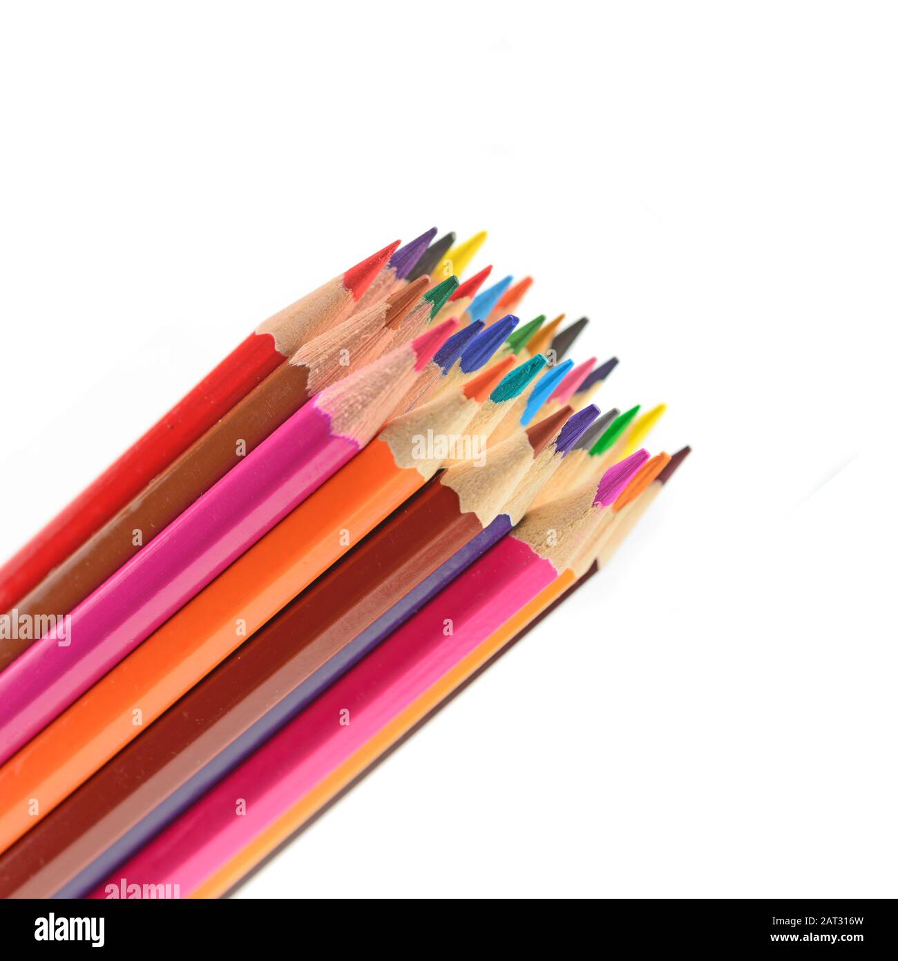 color pencils bunch isolated on white Stock Photo