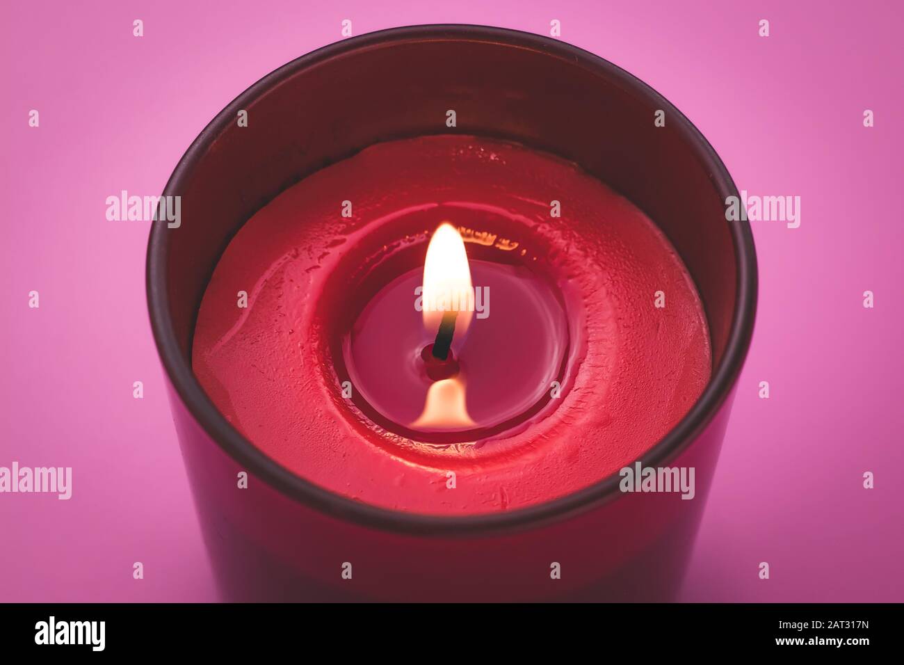 Candle flame closeup. Aromatherapy concept. Romantic atmosphere