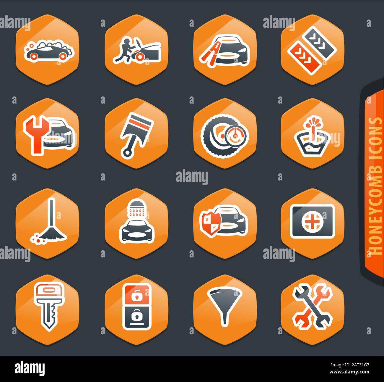 Car shop icons set Stock Vector