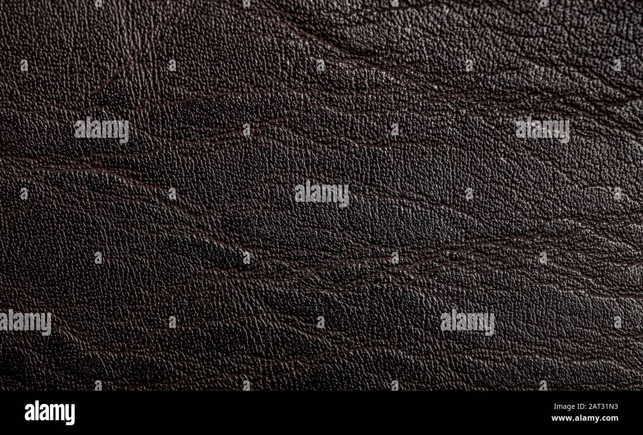 Surface of black leather texture or background Stock Photo